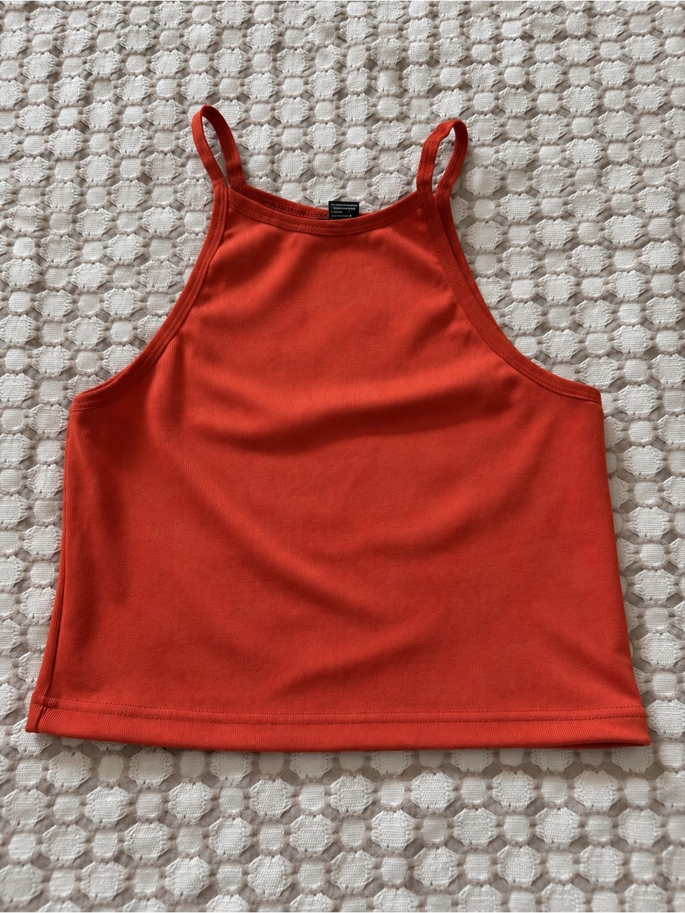 Forever 21 Orange-Red High Neck Tank Top